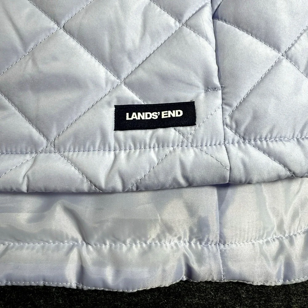 Lands' End Puffer Vest Womens Medium Packable Lightweight Quilted Pockets Preppy - Picture 5 of 7